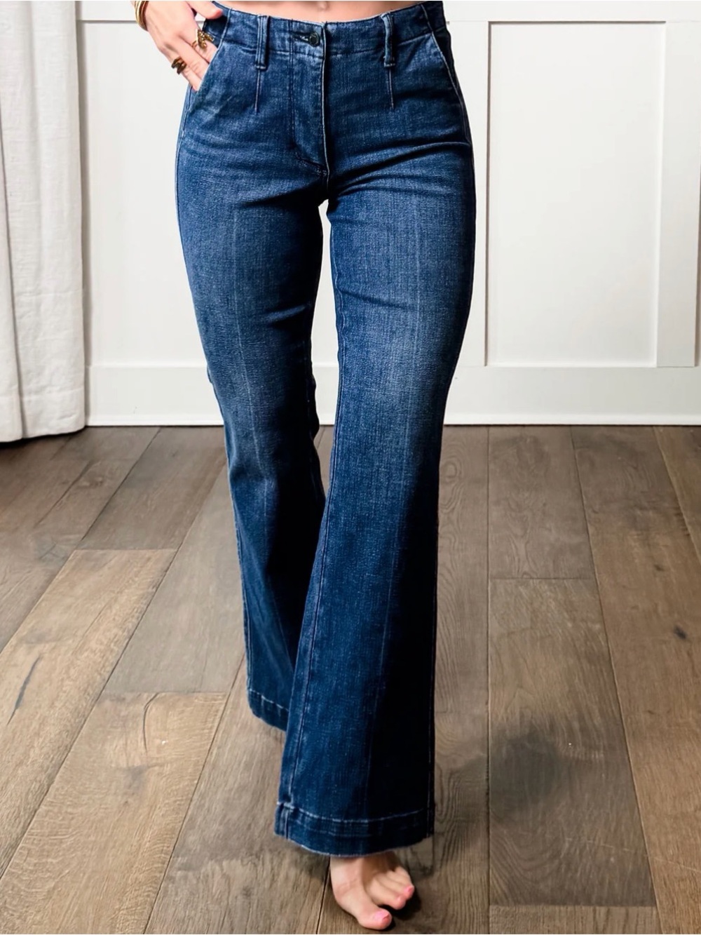 Judy Blue The Sutton Mid Rise Dark Wash Tummy Control Bootcut Trouser Jeans - Picture 3 of 3